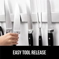 thumbnail image 3 of Stainless Steel Magnetic Knife Holder, Heavy Duty Magnet Strip for Knives, Wall or Refrigerator Mounted Bar, Easy Install Rack, Securely Store and Organize Kitchen, 10 Inch, 3 of 9