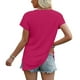 thumbnail image 4 of Tops de Manga Corta para las Mujeres Suelto Ajuste Cuello en V Manga Raglan Hendidura, Moda Blusa Sólida para el Hogar Y Diario, 4 of 8
