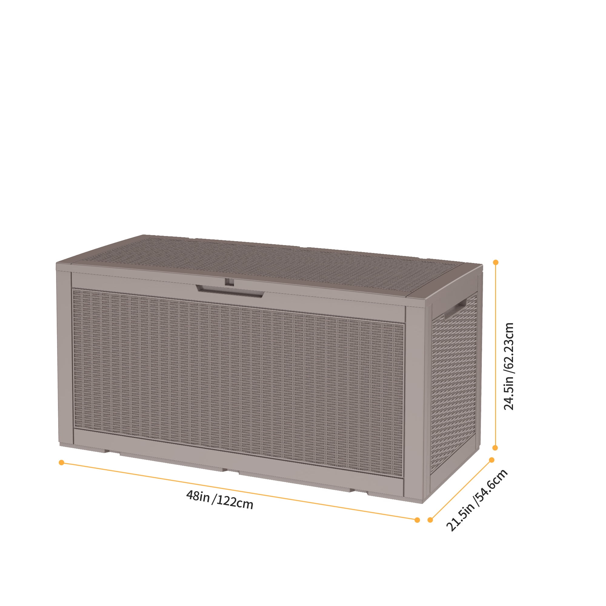 MAYEERTY 100 Gallon Outdoor Deck Box, Large Capacity Storage Box for Patio Furniture Cushions, Pillow Outdoor Indoor, Light Brown