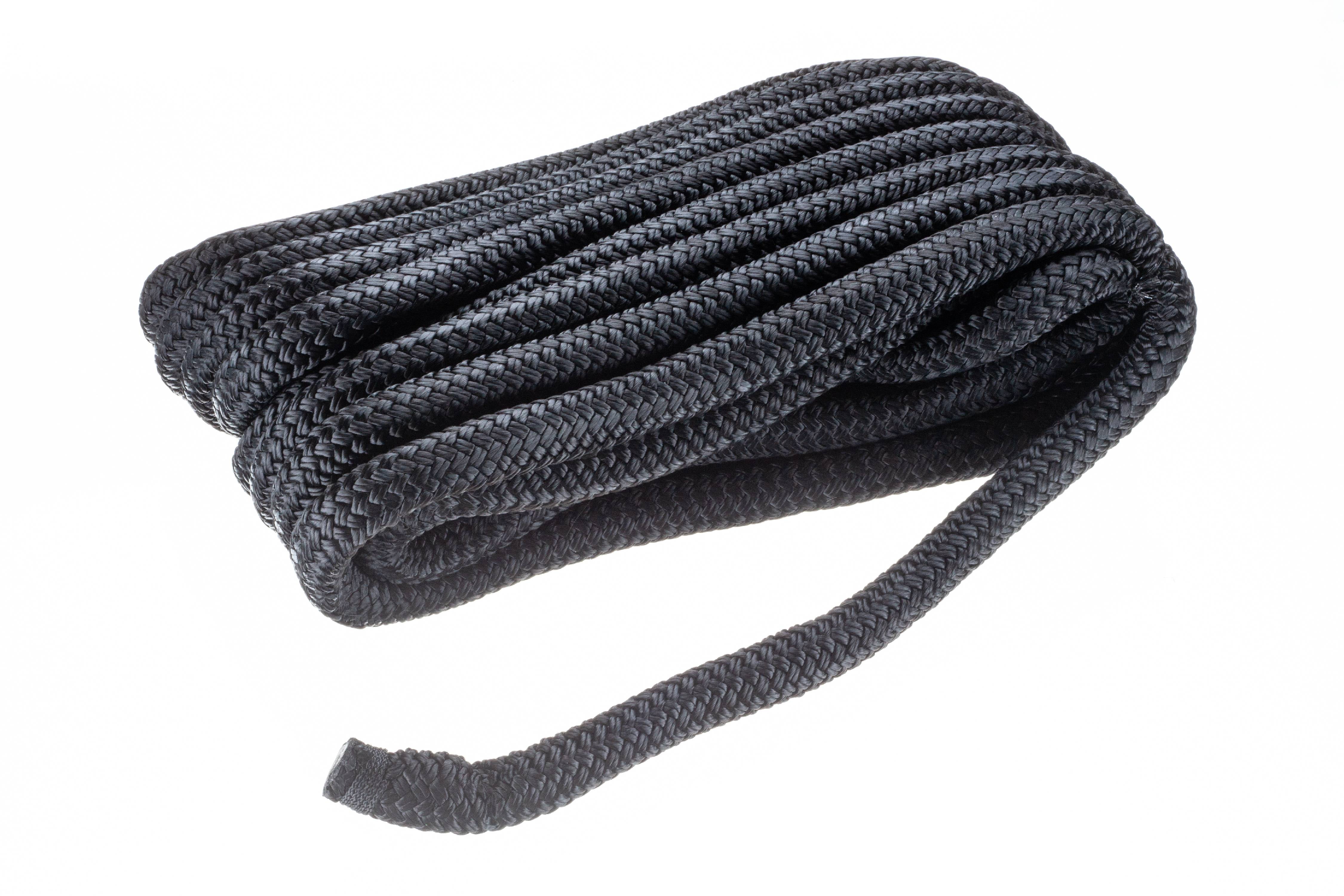 50 feet of 1" DOUBLE BRAID NYLON ROPE dock anchor mooring pull lines black 