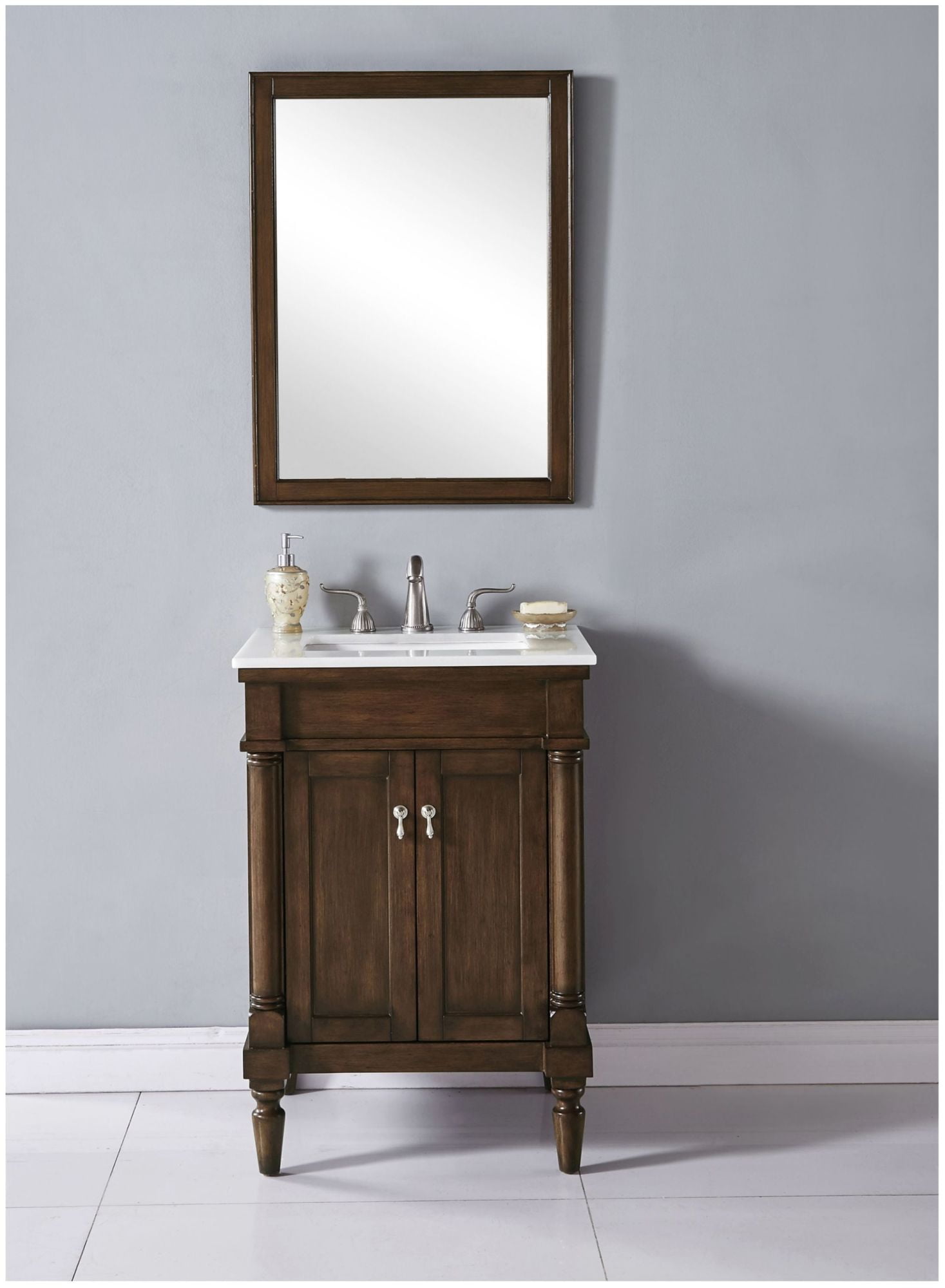Elegant Lighting VF13024VM-VW Lexington 24" Free Standing Single Basin Vanity Set -
