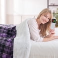 thumbnail image 4 of MEUDYT Electric Heated Blanket for Adult, 50.1"x60.1" Soft Flannel Heating Blanket with 10 Heating Levels & 8 Hours Auto Off，Purple Plaid, 4 of 8