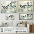 thumbnail image 4 of Designart "Azure Taupe Butterfly Wings Of Calm" Animals Floater Framed Canvas Print, 4 of 7