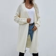 thumbnail image 5 of QUYUON Cardigan Sweaters for Women Sale Long Sleeve Cardigan for Women Polyester Cropped Cardigan Cardigan Jacket Style Q-3846 Winter Knit Sweater Outerwear Coat Beige M, 5 of 9