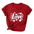 thumbnail image 3 of VKOYWKM Valentines Day Heart T Shirts for Women Cute Love Heart Graphic Tees Short Sleeve Crew Neck Loose Fit Holiday T-Shirts Valentines Day Gifts Tops, 3 of 6