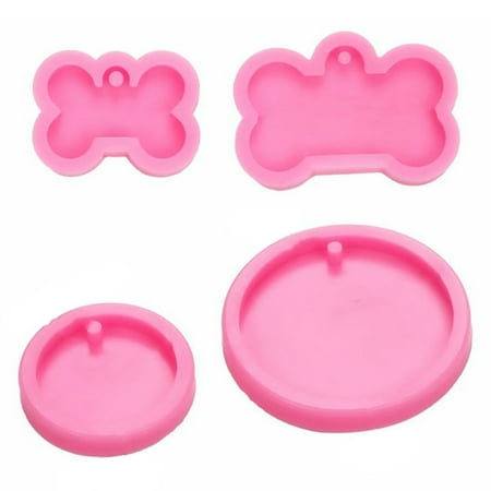 

4PCS Dog Bones Shape Mould Silicone Mold Chocolate Mold Cake Making Tool (Rosy)