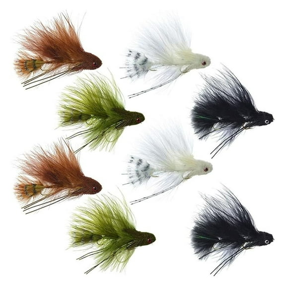 Mini Dungeon Assortment Articulated Streamers Trout Bass Fly Fishing Flies - Set of 8 Hook Size 6
