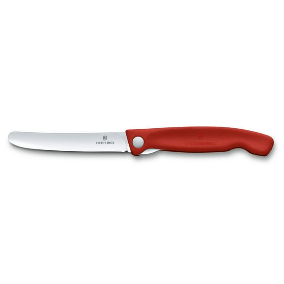 Victorinox Swiss Classic Foldable Utility Knife 4.3 Inch Straight Edge Round Tip - Red