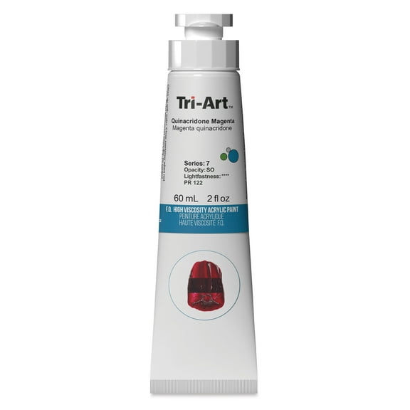 Tri-Art High Viscosity Artist Acrylic - Quinacridone Magenta, 60 ml tube