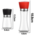 thumbnail image 2 of Molinillo manual de 4 piezas Botella de vidrio Núcleo de cerámica de acero inoxidable - Negro corto + Rojo alto MFZFUKR CPB-US-YYM650-3, 2 of 5