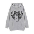 thumbnail image 1 of MKLEKYY Vêtements d'Automne pour Femmes Vestes Tendance 2024 Mode Printemps et Automne Imprimé Numérique 3D Décontracté Col Rond Hoodie, 1 of 2