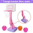 thumbnail image 3 of Indoor mini adjustable basketball stand with ball pump suitable for backyard games, outdoor basketball toys suitable for 28 year old children as gifts, 3 of 5