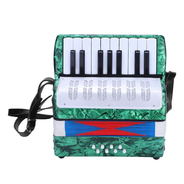 Spptty Instrument de musique accordéon à 17 touches de piano 8 basses pour étudiants débutants, piano basse, accordéon débutant