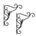 thumbnail image 1 of Wosthever Paquete de 2 soportes de cesta colgante de metal montaje en pared jardín césped Patio cubierta planta flor percha linterna luz Jardín y Patio Bladeren Wosthever HA063169-02, 1 of 6