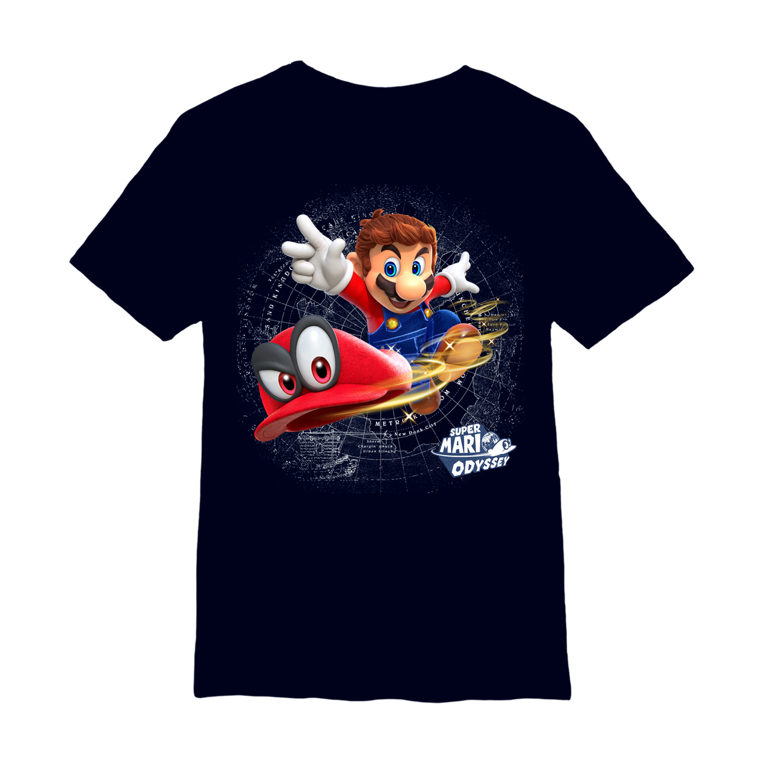 Boy's Nintendo Super Mario Odyssey Cappy T-Shirt - Navy Blue - Large ...