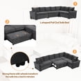 thumbnail image 3 of Harper & Bright Designs Convertible Sectional Sleeper Sofa with Pull Out Bed Modern L Shape Couch Bed with USB Charging Port for Living room, 124.8" Gray, 3 of 17