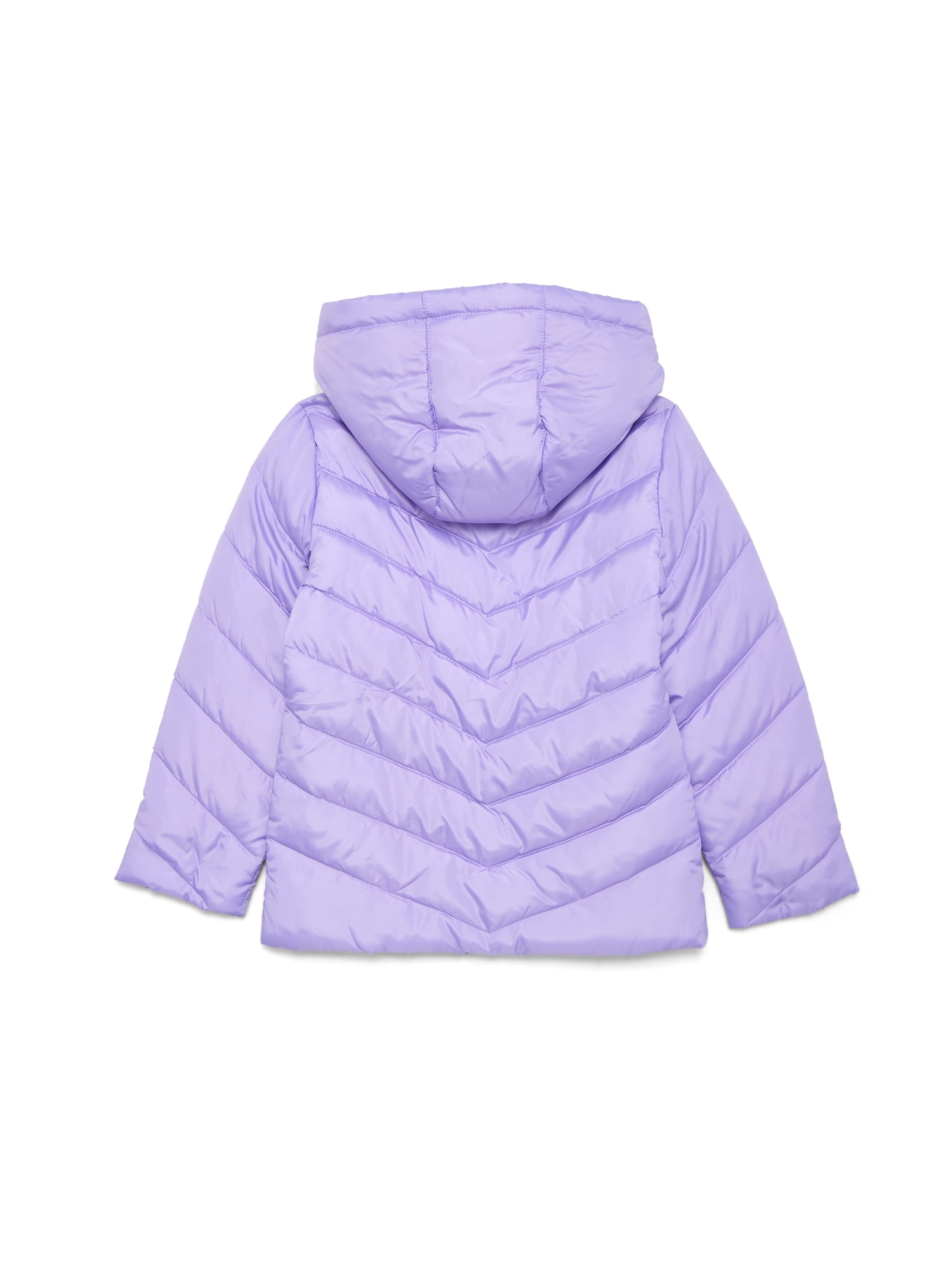 Pink Platinum Girls Solid Quilted Puffer Coat with Hood, Sizes 4-16