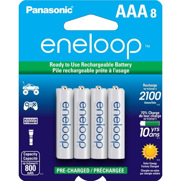 Pilas recargables Eneloop Panasonic BK-4MCCA8BA AAA x8