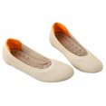 thumbnail image 1 of Zapatos planos de ballet FLhrweasw de punto sin cordones para caminar mujer Beige 38, 1 of 9