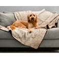 thumbnail image 3 of Paw PupProtector Cool Comfort Waterproof Throw Blanket White with Brown Accents [Dog Blankets, New Dog Supplies, Paw, Dog Supplies] 1 count, 3 of 5