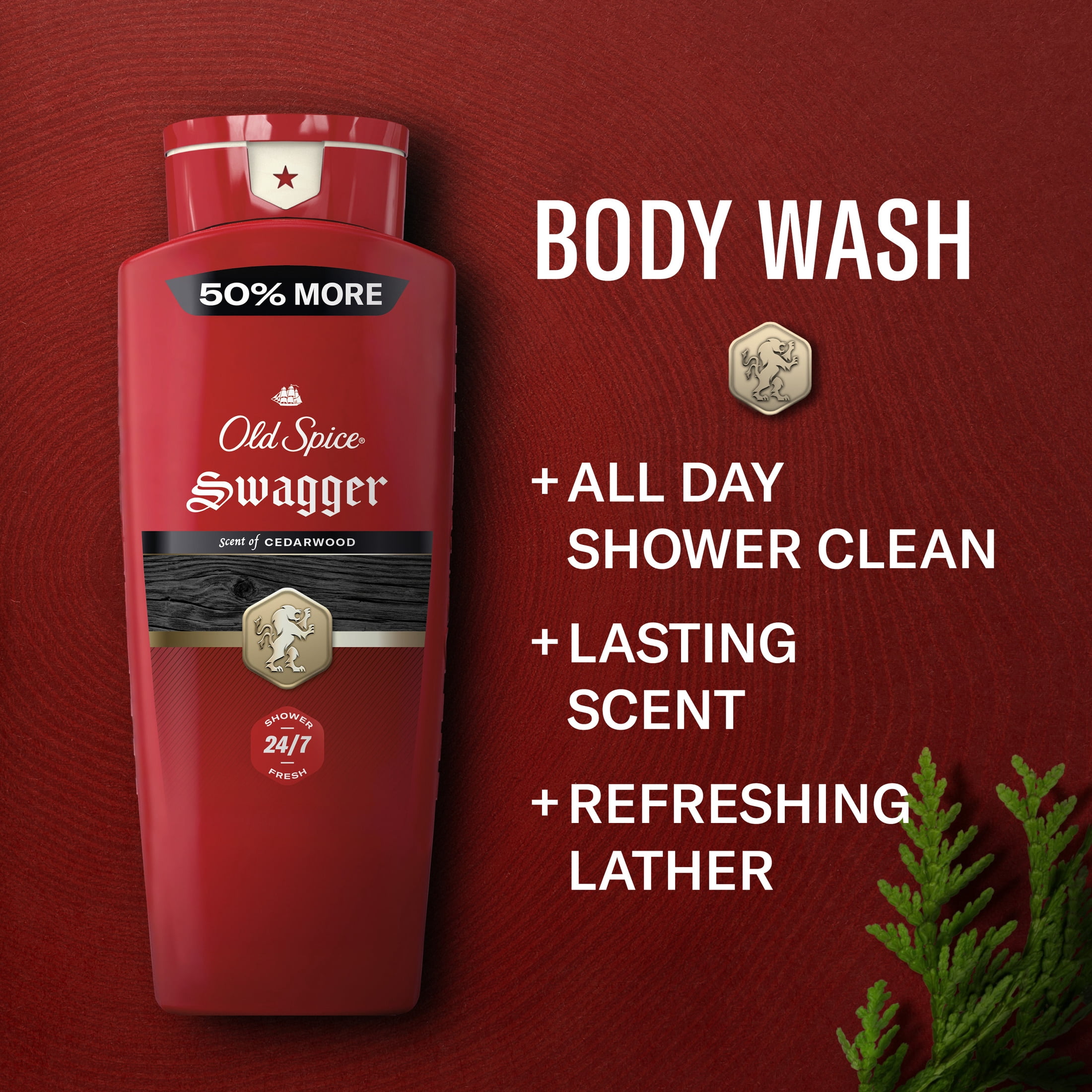 (2 pack) Old Spice Red Collection Body Wash for Men, Swagger Scent, Twin Pack (2x24oz / 709ml)