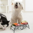 thumbnail image 5 of DOACT Pet Feeder Stainless Steel Double Dog Cat Food Water Bowls Feeder Dishes Shelf Stand, Double Dog Bowls, Dog Feeder, 5 of 11