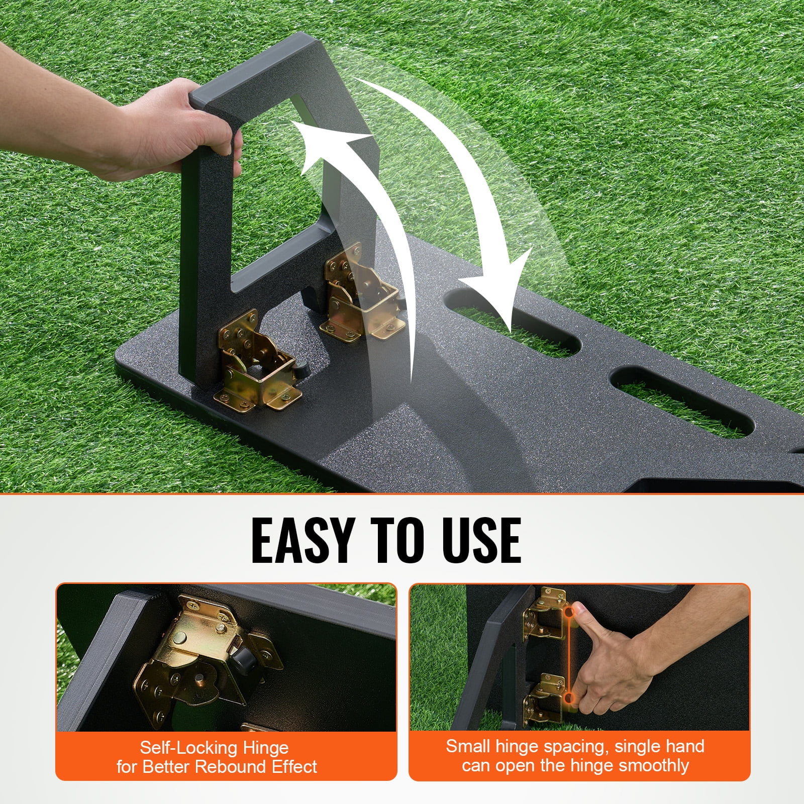KFFKFF Football Return Board, Compact 32"X12" Football Barrier with Dual Angle Bounce, Collapsible HDPE Return Panel, Football Coaching Gear for Children and Adults, Drills for Passes & Shots
