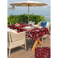 thumbnail image 4 of Outdoor Tablecloth with Umbrella Hole and Zipper, Red Plaid Snowflake Christmas Rectangle Table Cloth 60x84 Inch Waterproof Tablecloth, Xmas Snowflake Picnic Table Cover for Patio Camping, 4 of 7