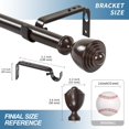 thumbnail image 3 of Urbanest Adjustable Single Curtain Rod Set Urn Finials – 1 -Inch Diameter, With Bronze Rod, 48–84 Inches, 3 of 6