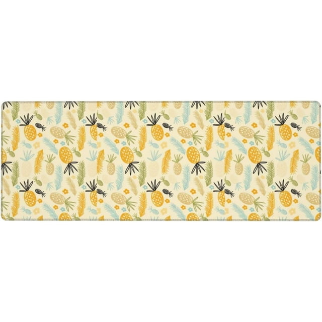 Pineapple Pattern Print Large Office Desk Pad 31.5 x 11.8 Inch NonSlip Protecor Mat for Keyboard and Mouse, Durable and Stylish for Modern Home and Office Use
