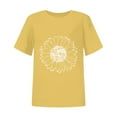 thumbnail image 4 of NAMTYQX Cute Tops for Women Fullprint Crew Neck Short Sleeve Oversized Boxy Fit Lightweight Cool Graphic Trendy Summer Shirts for Women Yellow Size 3XL, 4 of 5