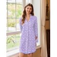 thumbnail image 2 of Ekouaer Nightgowns for Women Long Sleeve Nightshirt Button Down Sleepshirt Nightdress Boyfriend Sleepwear, 2 of 6