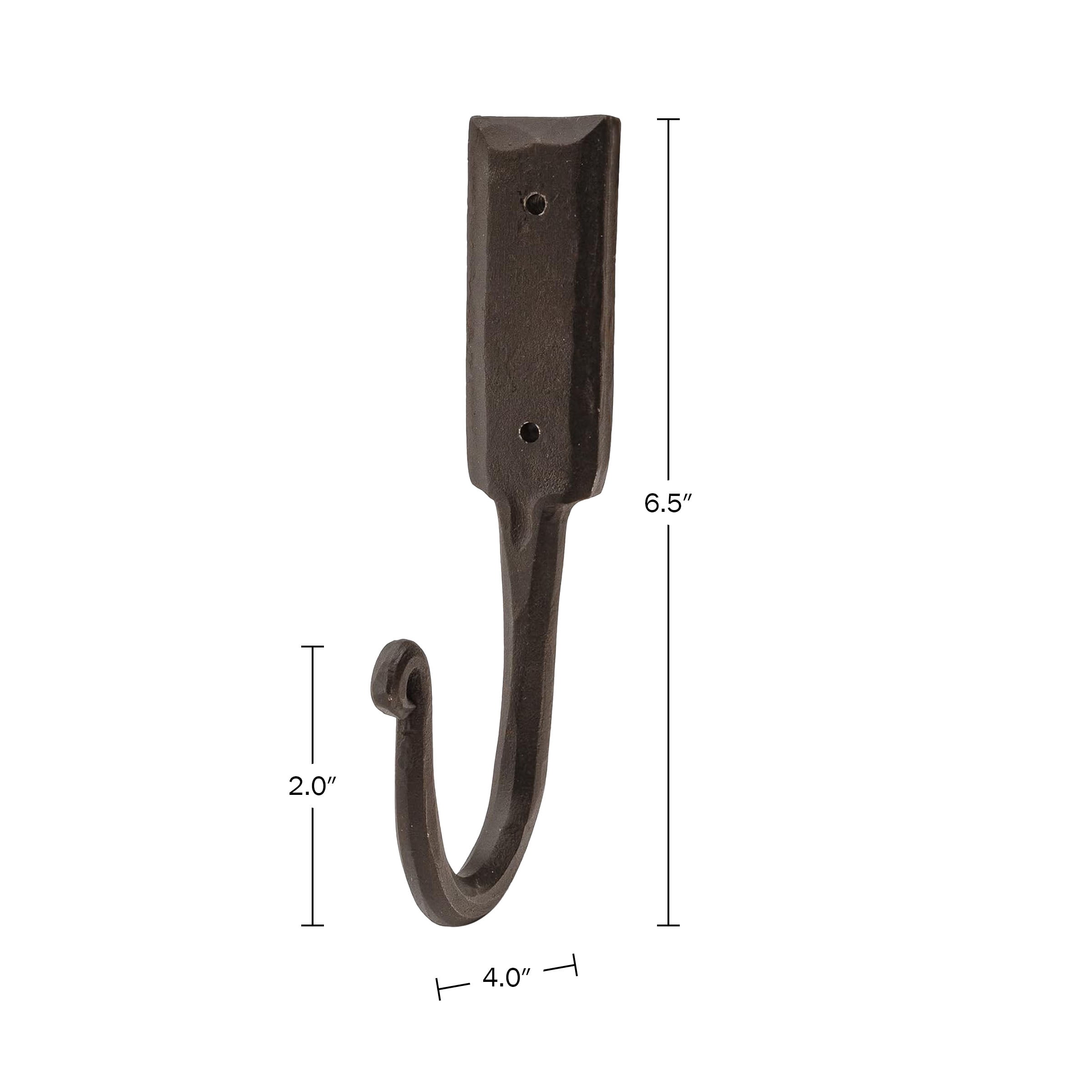 Kings County Tools Heavy Duty Wall Hook - Large 6.5” Rustic Iron Coat Hook