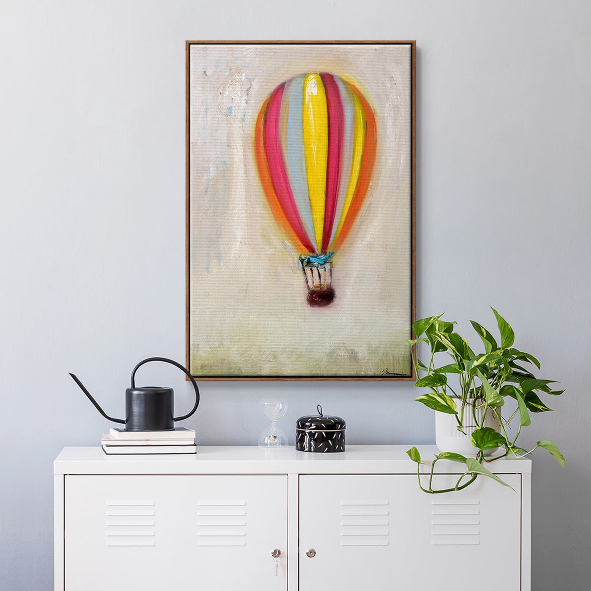 Lucky Hot Air Balloon Framed Premium Gallery Wrapped Canvas - Ready to Hang
