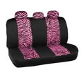 carXS Zebra Print Car Seat Covers Full Set, Includes Matching Seat Belt