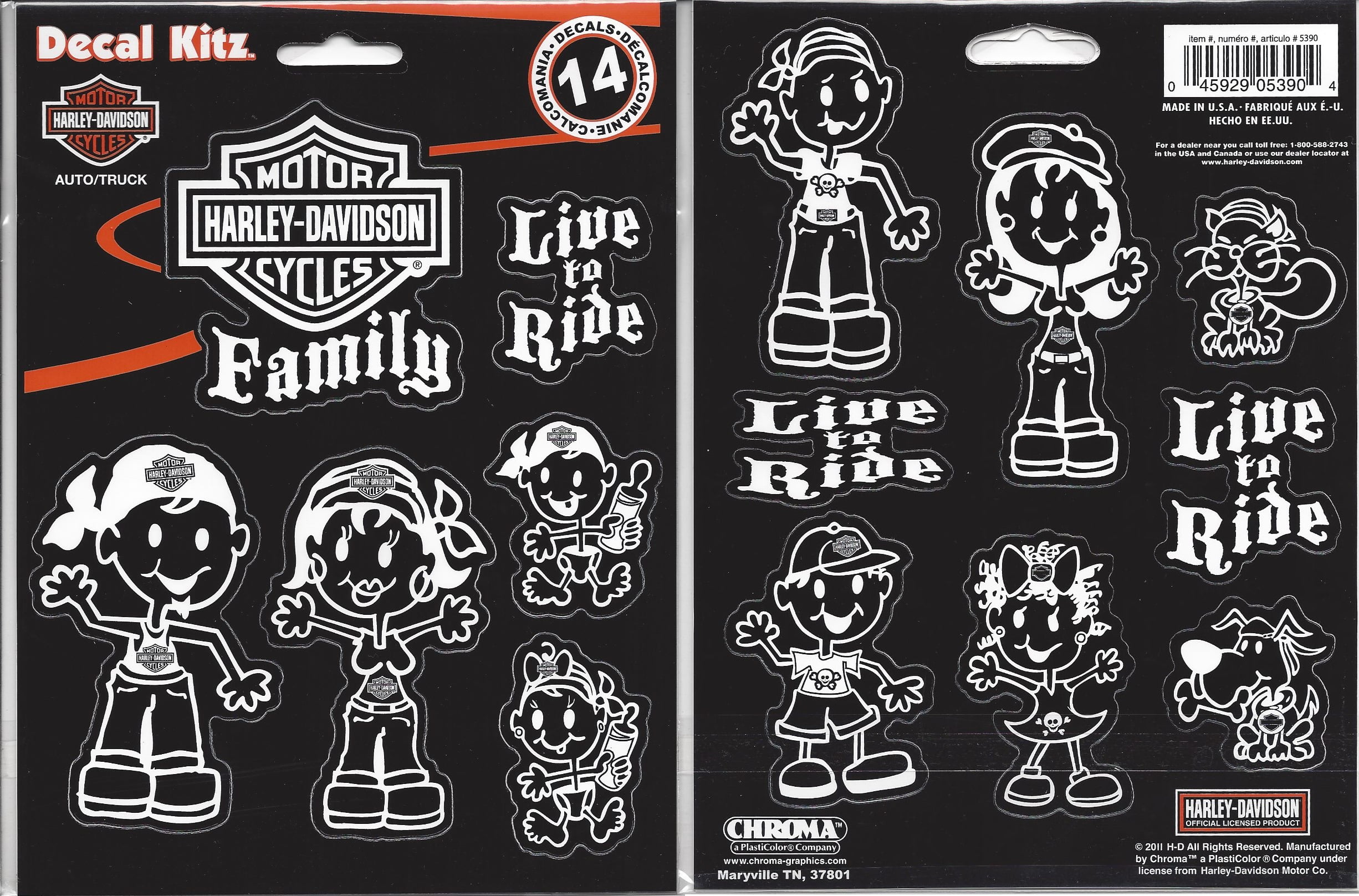 Harley Davidson Family Decal Set
