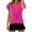 Hot Pink, variant on LIZUOJUNF Solid Color T Shirt Elegant Top V Neck Short Sleeve Work Business Vacation Clothes 2026