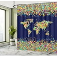 thumbnail image 5 of Ambesonne World Map Shower Curtain, Mosaics Tiles Global, 69"Wx70"L, Dark Blue Yellow Blue, 5 of 5