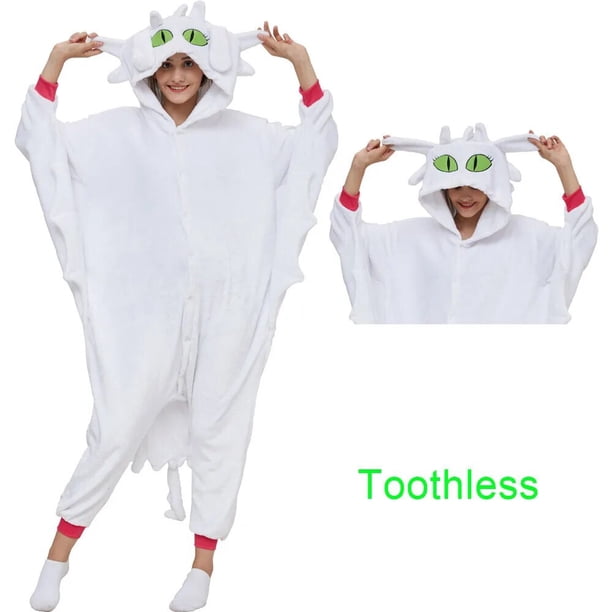 Kigurumi-Mono de Cosplay de Anime para mujer, pijama de dragón sin dientes, ropa de Cosplay de Carnaval de animales para niños, cómo entrenar a tu dragón