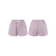 thumbnail image 2 of Honganda Women’s Button Front Plaid Shorts Lounge Shorts Bottoms Boxer Shorts, 2 of 8