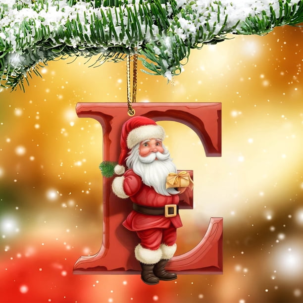 Personalized Acrylic Alphabet Christmas Ornaments DIY Hanging Decorations for Tree and Home