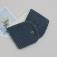 thumbnail image 4 of Bufanda Skymirror gruesa y cálida con forro polar, suave y cómoda, unisex, con cierre de botón de color liso, para invierno, para clima frío., 4 of 8