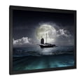 thumbnail image 2 of The Lake During Full Moon With Fisher Boat 30 in x 30 in Framed Photography Canvas Art Print, by Designart, 2 of 4