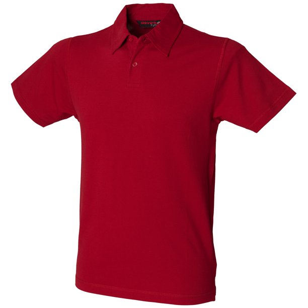 Skinni Fit - Polo de manga corta elástico Modelo Strech para hombre/caballero - Verano/ Vacaciones/ Deporte (Rojo Vintage)