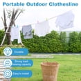 thumbnail image 6 of Uxcell 2 Pcs Portable Travel Clothesline, 16.4ft Clothes Line Outdoors Travel Hanger Foldable Clothesline Rope with Hooks for Camping Hotel Backyard Home Cruise Ship, White, 6 of 7