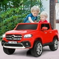 thumbnail image 3 of Gymax 12V 2-Seater Kids Ride On Car Licensed Mercedes Benz X Class RC w/ Trunk Red, 3 of 10