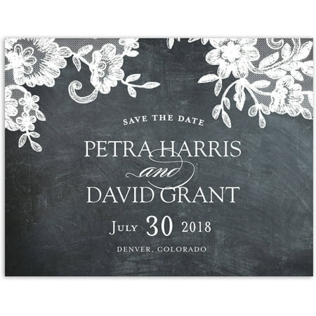 Beach Theme Save Date Cards - Rustic Lace Wedding Save the Date Postcard