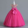thumbnail image 3 of Girl Ruffle Tiered Tutu Gown Sleeveless Embroidery Lace Princess Dresses with Big Bowknot Party Ball Tulle Pageant Gowns for Wedding, Birthday, Size 5-14T, 3 of 4