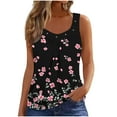 thumbnail image 2 of MORESEC Summer Plus Size Tank Tops For Women Sleeveless Floral Casual Boho Vacation Loose Tee Shirts Cute Basic Blouses, Black M, 2 of 5