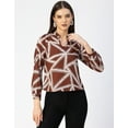 thumbnail image 2 of Moomaya Long Sleeve Band Collar Printed Top - Women's Stylish Georgette Top, 2 of 9
